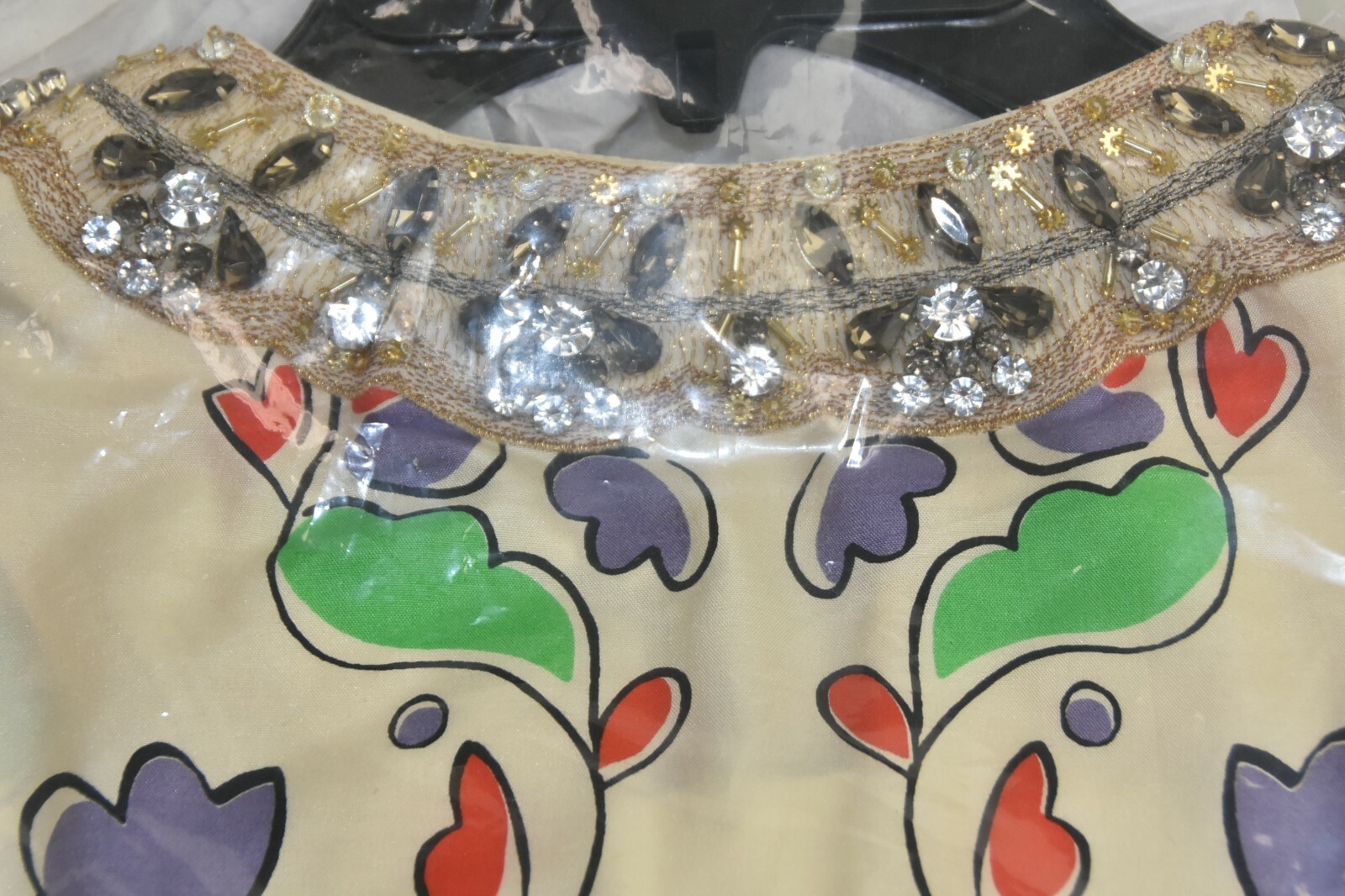 Pre-owned Tory Burch $758  Silk Embellished Tunic Legacy Paisley Top Blouse Cream 4 6 In White