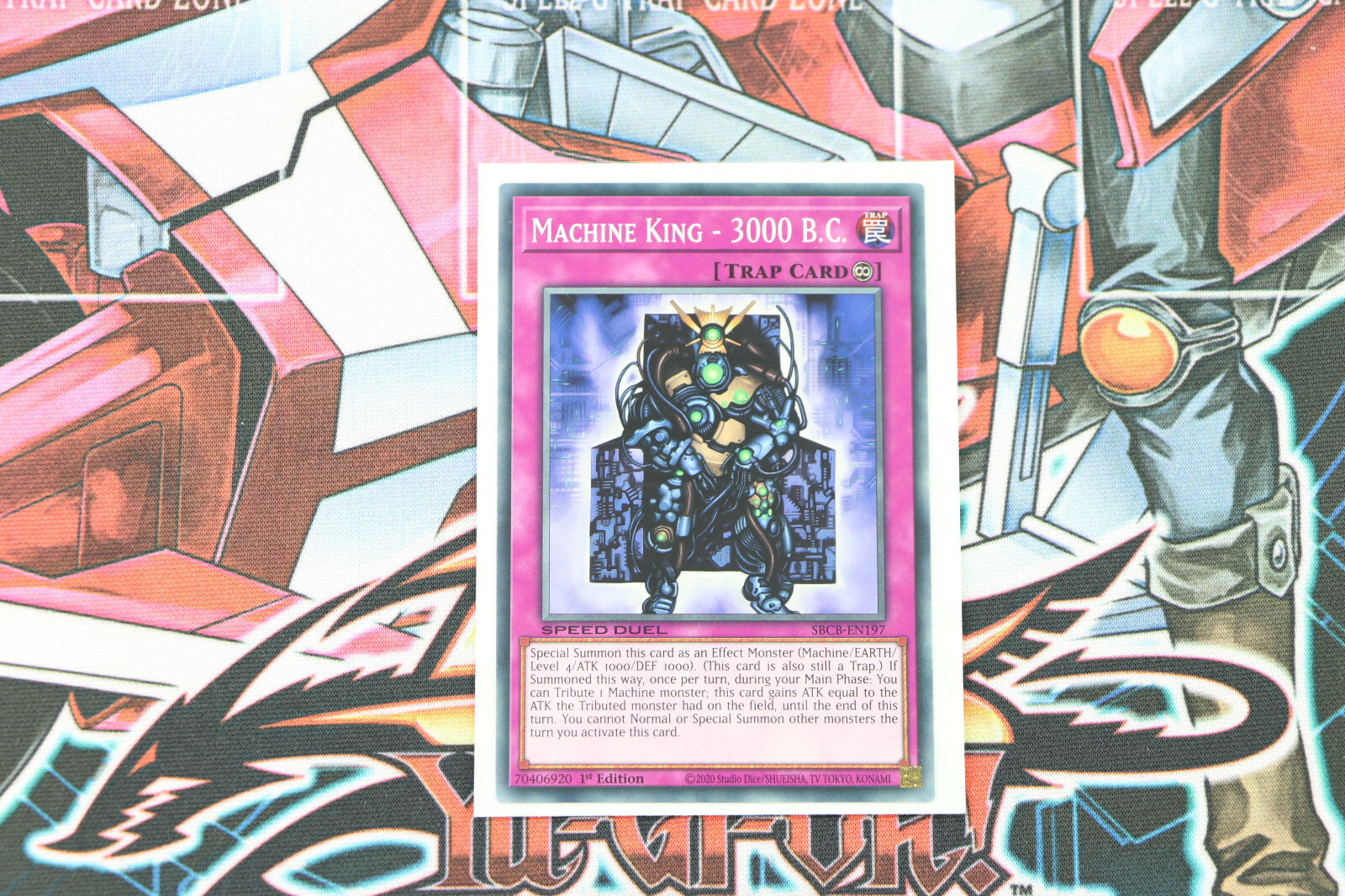 YuGiOh Trap Card Machine King - 3000 B.C. SBCB-EN197 1st Edition Common