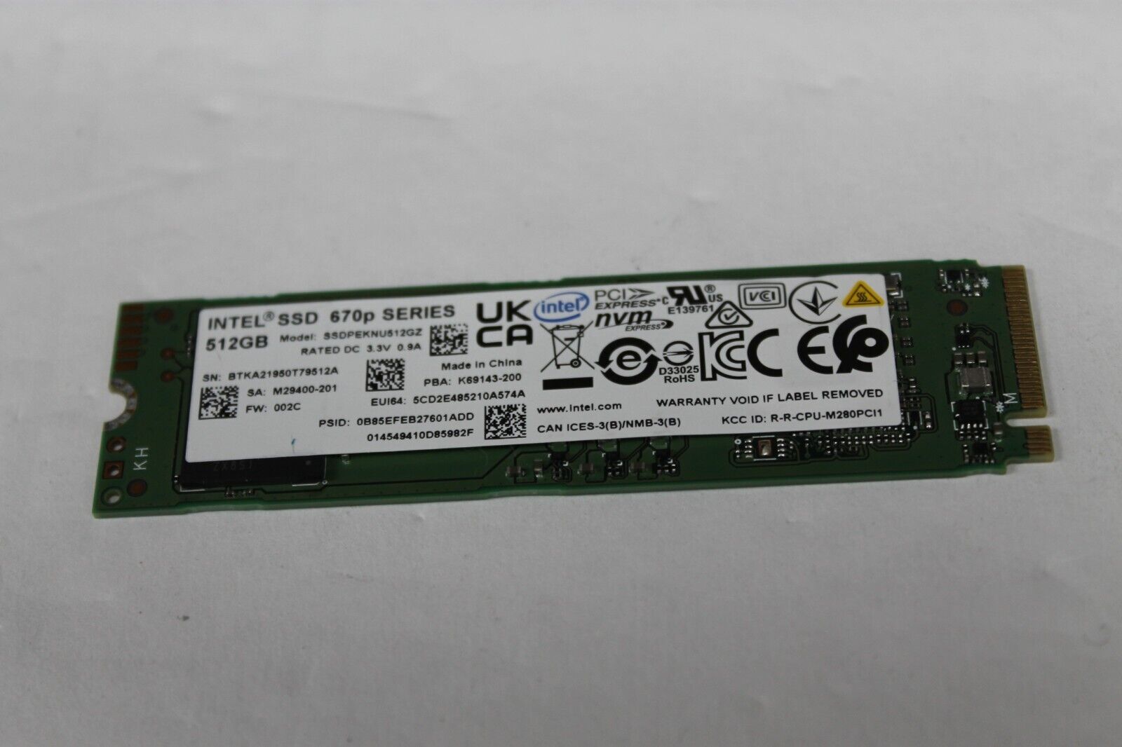 INTEL 512GB SSDPEKNU512GZ 670p M.2 NVMe PCIe SSD SOLID STATE INTEL 512GB SSDPEKNU512GZ 670p M.2 NVMe PCIe SSD SOLID STATE