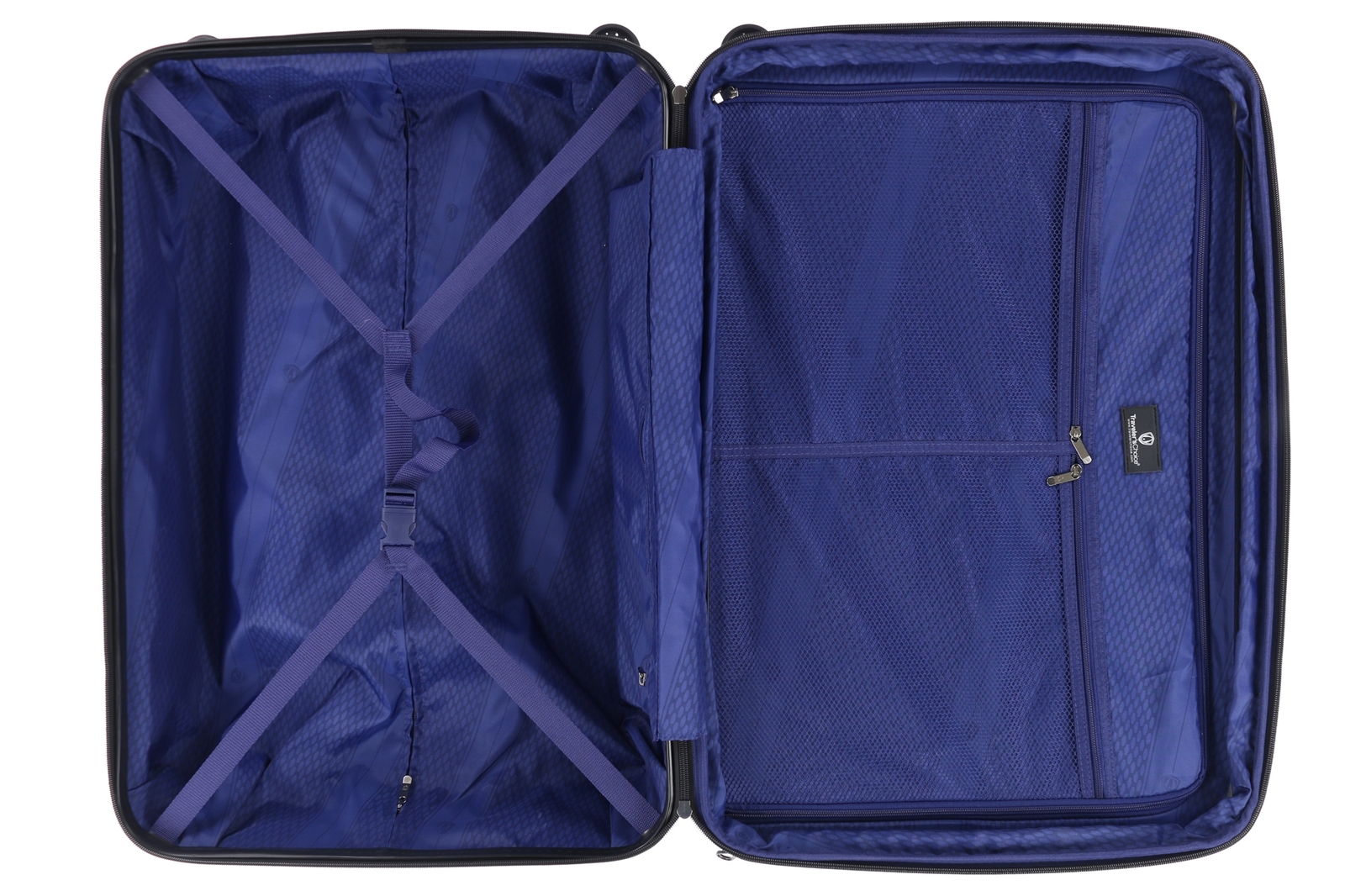 Traveler's Choice 159729 Navy Blue Hard-shell Expendable Suitcase Carry on