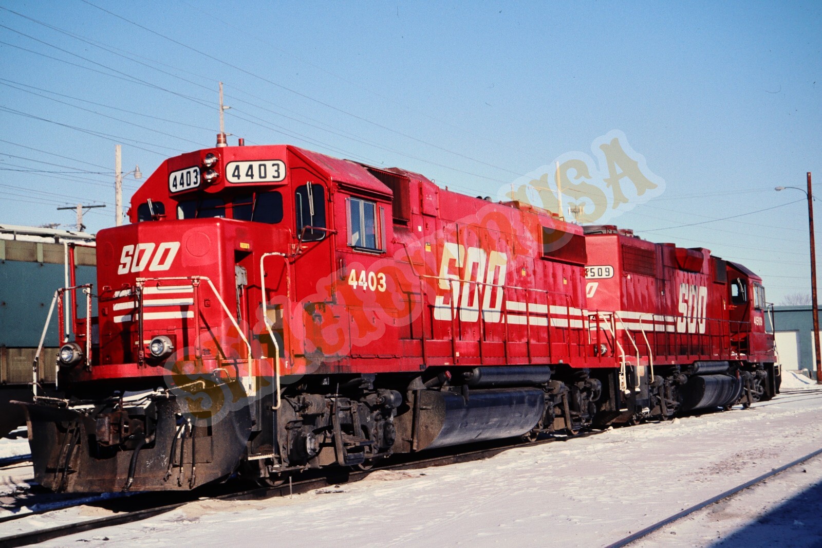 Vtg 2006 Train Slide 4403 SOO Line Engine Portage WI X7M136