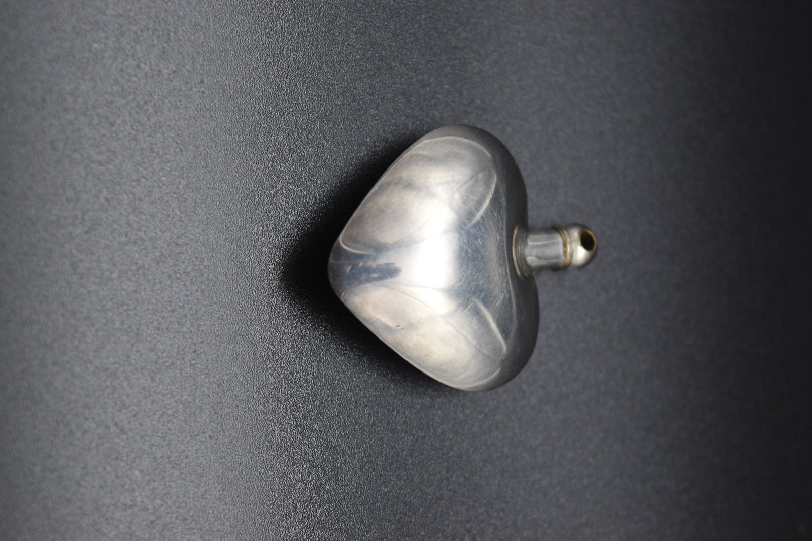 Antique Heart Shaped Solid Sterling Silver Poison or Scent Bottle Pendant