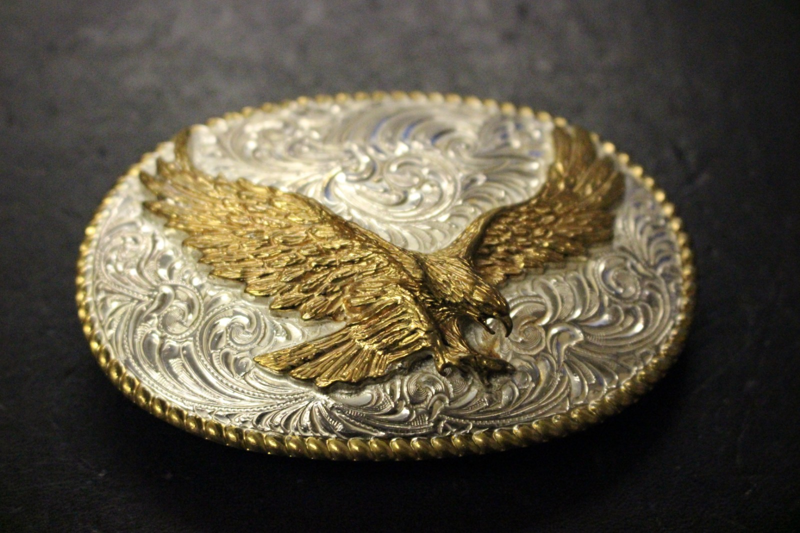 VTG 1998 Crumrine Two Tone 50 Year Anniversary Belt Buckle