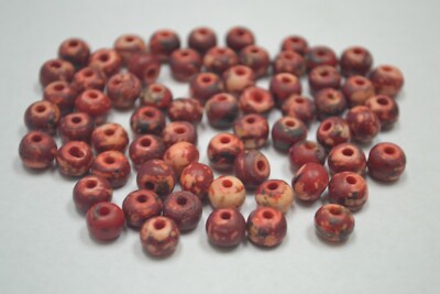 100 PCS DYED RED BUFFALO BONE BEADING ROUND BEADS 8MM #72