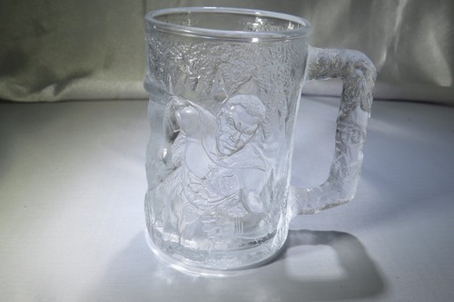 Batman Forever McDonald's Embossed Glass Collector Cup Mug Made In France-Robin