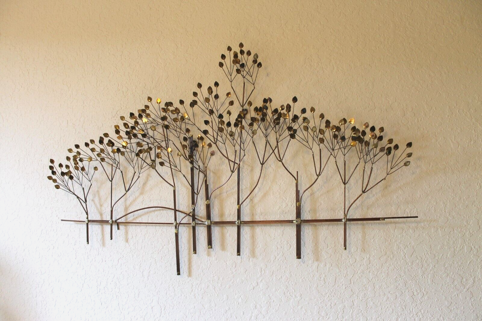 CURTIS JERE 1986 Signed Large Vintage Metal Wall Sculpture CURTIS JERE 1986 Signed Large Vintage Metal Wall Sculpture
