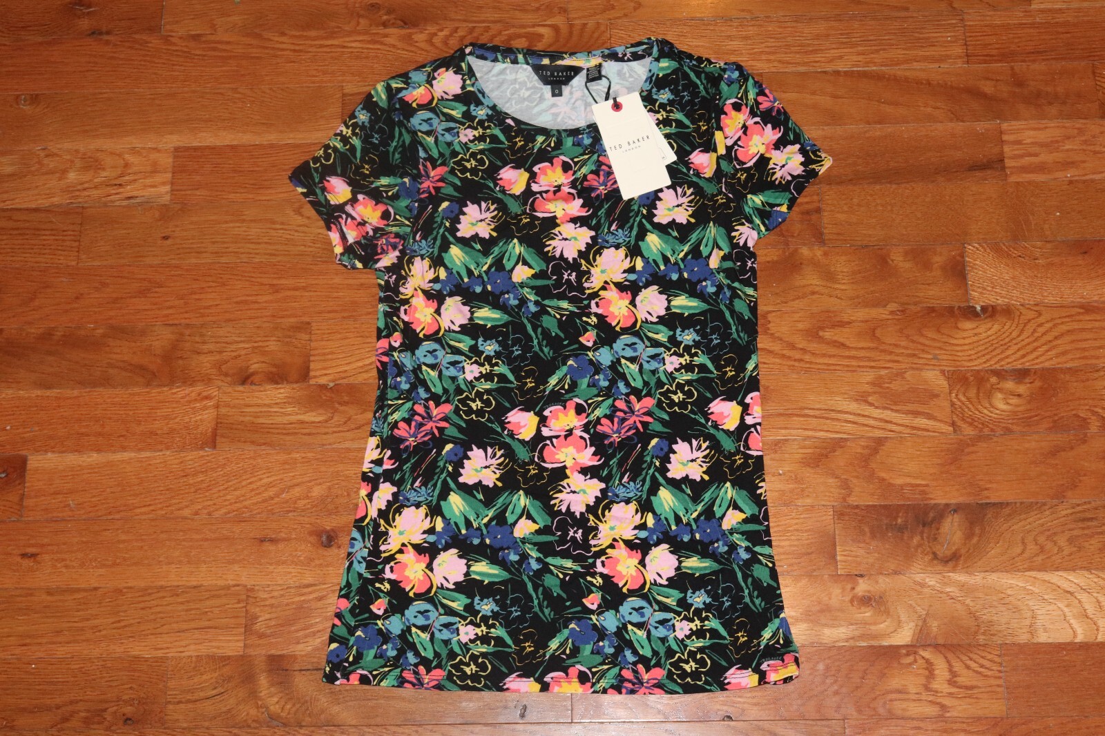 BNWT Ted Baker London Mirelah Floral Tee Size XXS 2XS MSRP