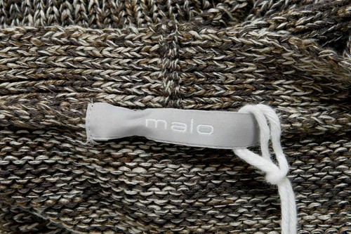 MALO MALO HERREN LEINEN SEIDE BRAUNE STRICKJACKE PULLOVER GRÖSSE XS S M