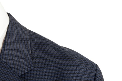 Pre-owned Hugo Boss Men's "urban/fargo 194f1" Regular Fit Plaid 100% Wool Two Button Suit In Blue/black