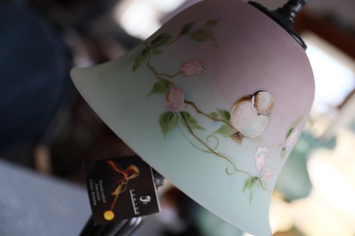 Fenton Rare Lotus Mist Lamp Bell With Bird 21” 2001