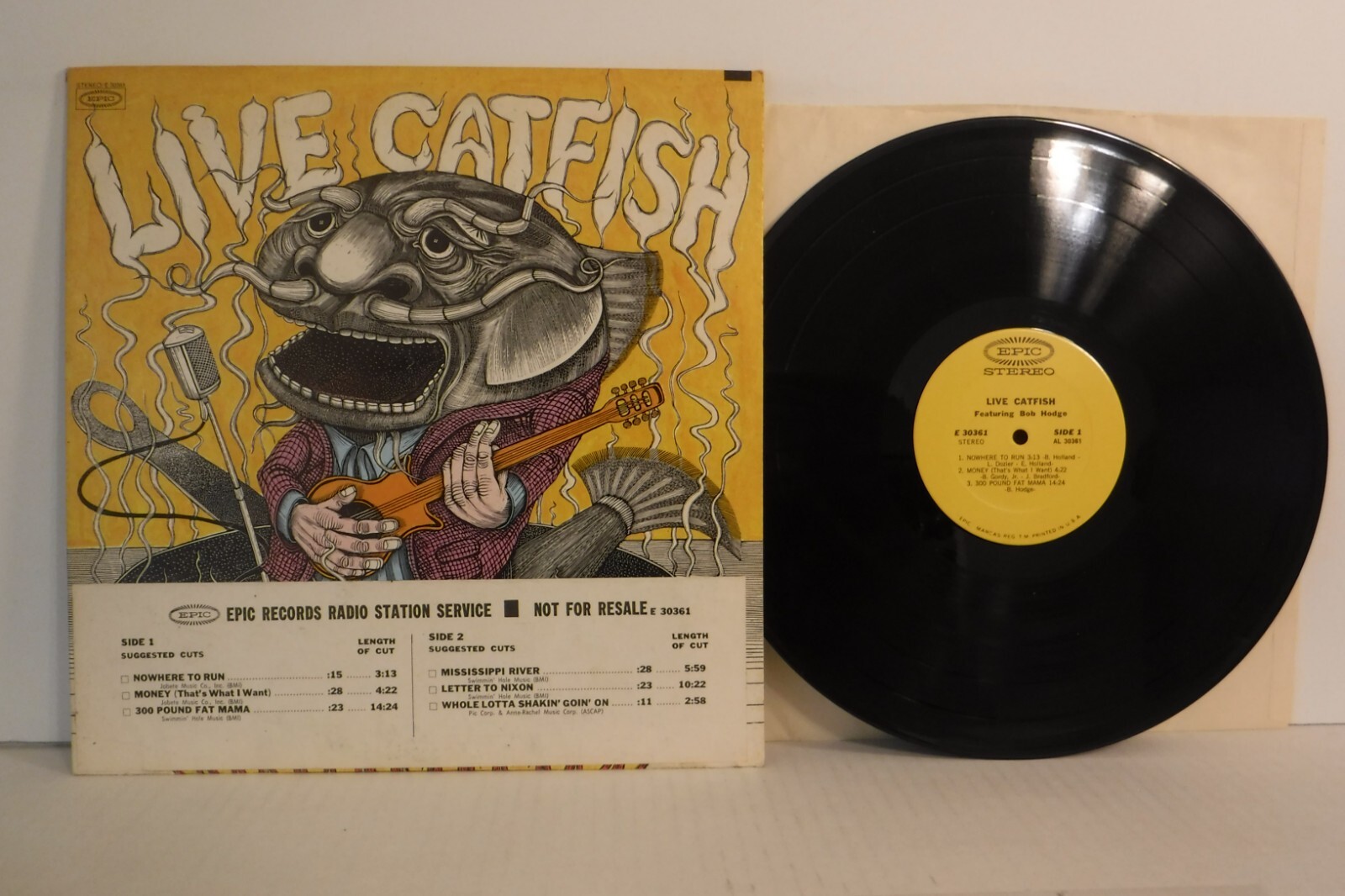 Catfish Hodge アナログレコード Live Catfish Featuring Bob Hodge, 1970 Epic Records E 30361