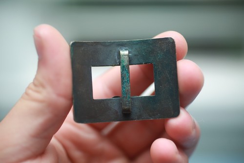 Vintage Antique Silvet Plated Brass Bronze ? Victorian Shoe Buckles Pair Ornate