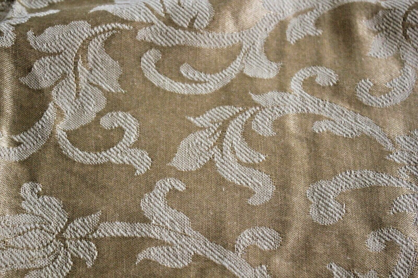 Vintage Medium Gold Woven Cotton Rayon Damask 18 Inch Dinner Napkins Set of 6