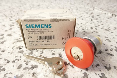 SIEMENS 3SB1000-1CC20 NOT-AUS mit CES-SCHLOß *E01*