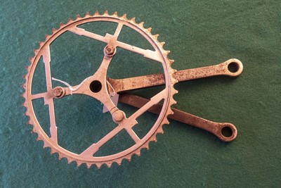 Guarnitura bici d'epoca marcato LEGNANO, in acciaio, foro