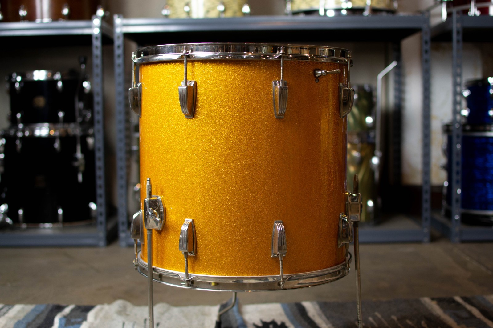 1965 Ludwig 16x16 Gold Sparkle Floor Tom