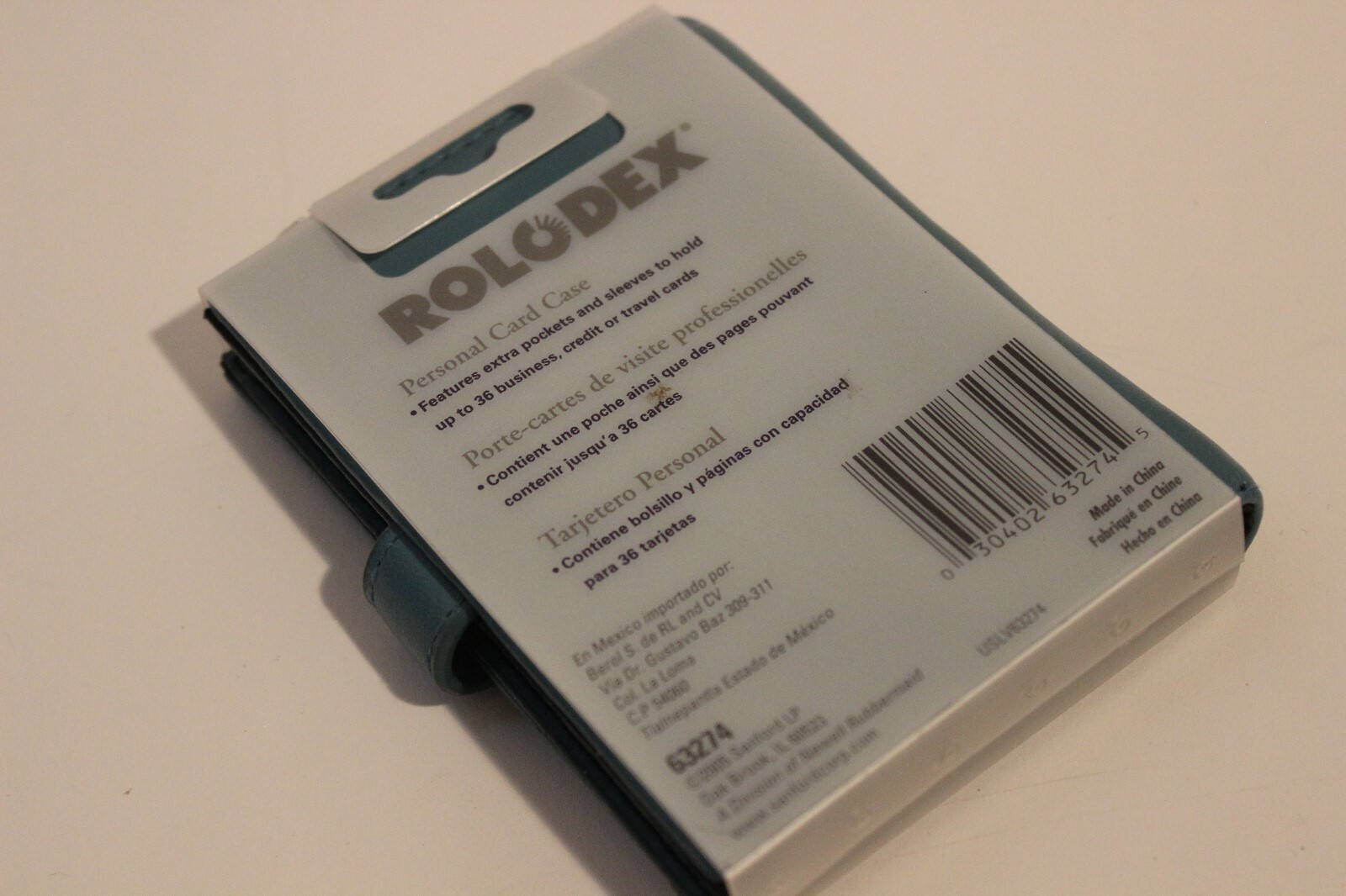 ROLODEX 36 Persona Card Case BUSINESS CARD/ID HOLDER WALLET Turquoise Blue New
