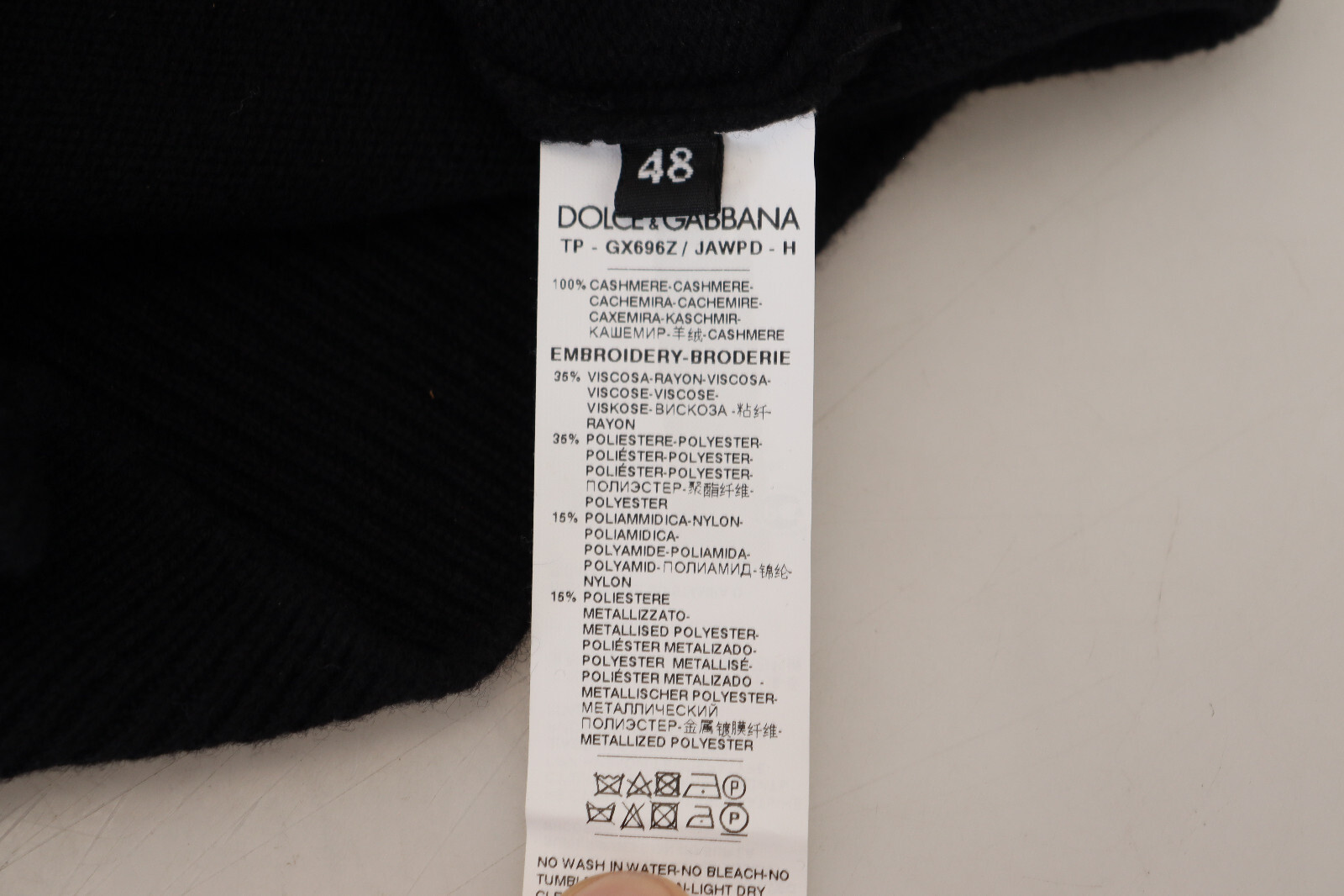 

DOLCE - GABBANA Свитер Черная Кашемировая Водолазка с Короной IT50 / US40 /  1700usd, Черный