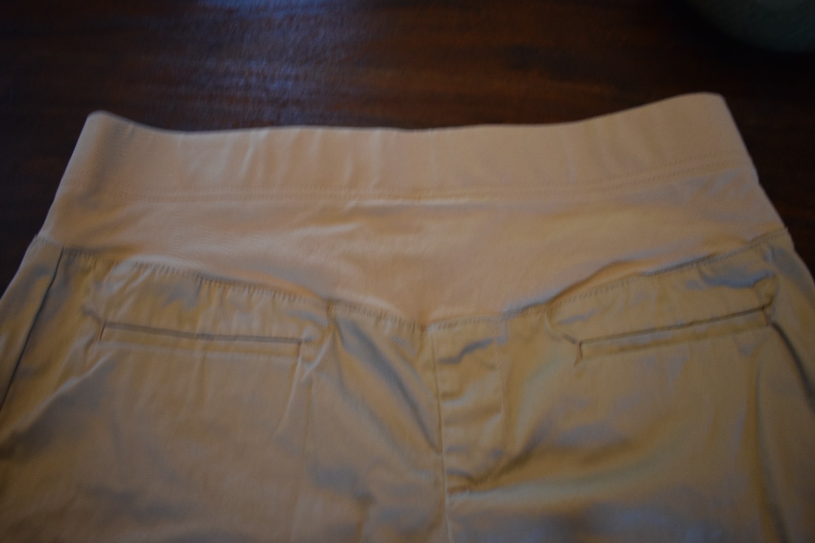 ANA A New Approach Maternity Khaki Shorts Sz Medium Cotton Blend Elastic Waist