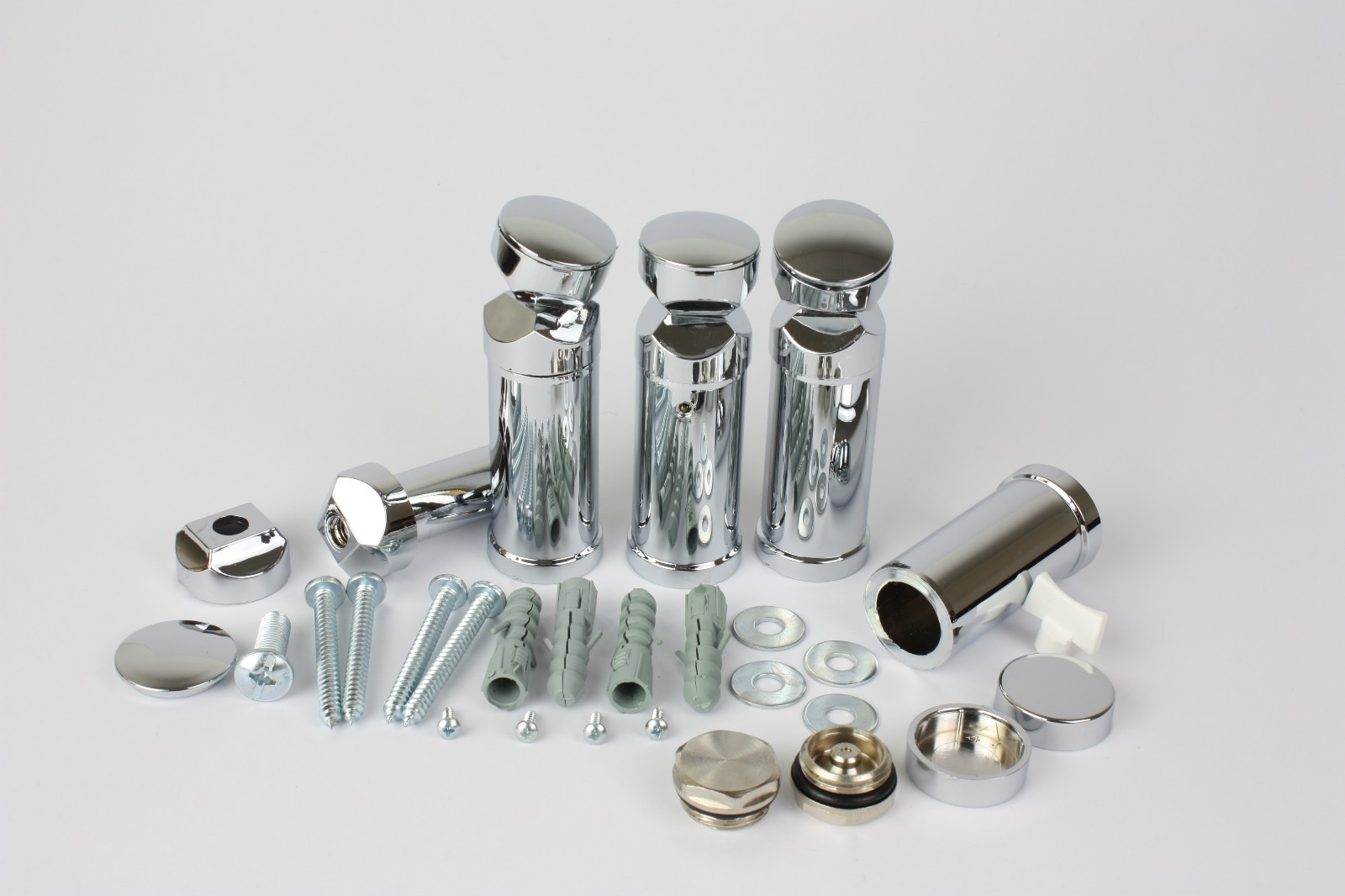 Towel Radiator Bracket Kit With Caps and Free Bleeding Key Fast Post