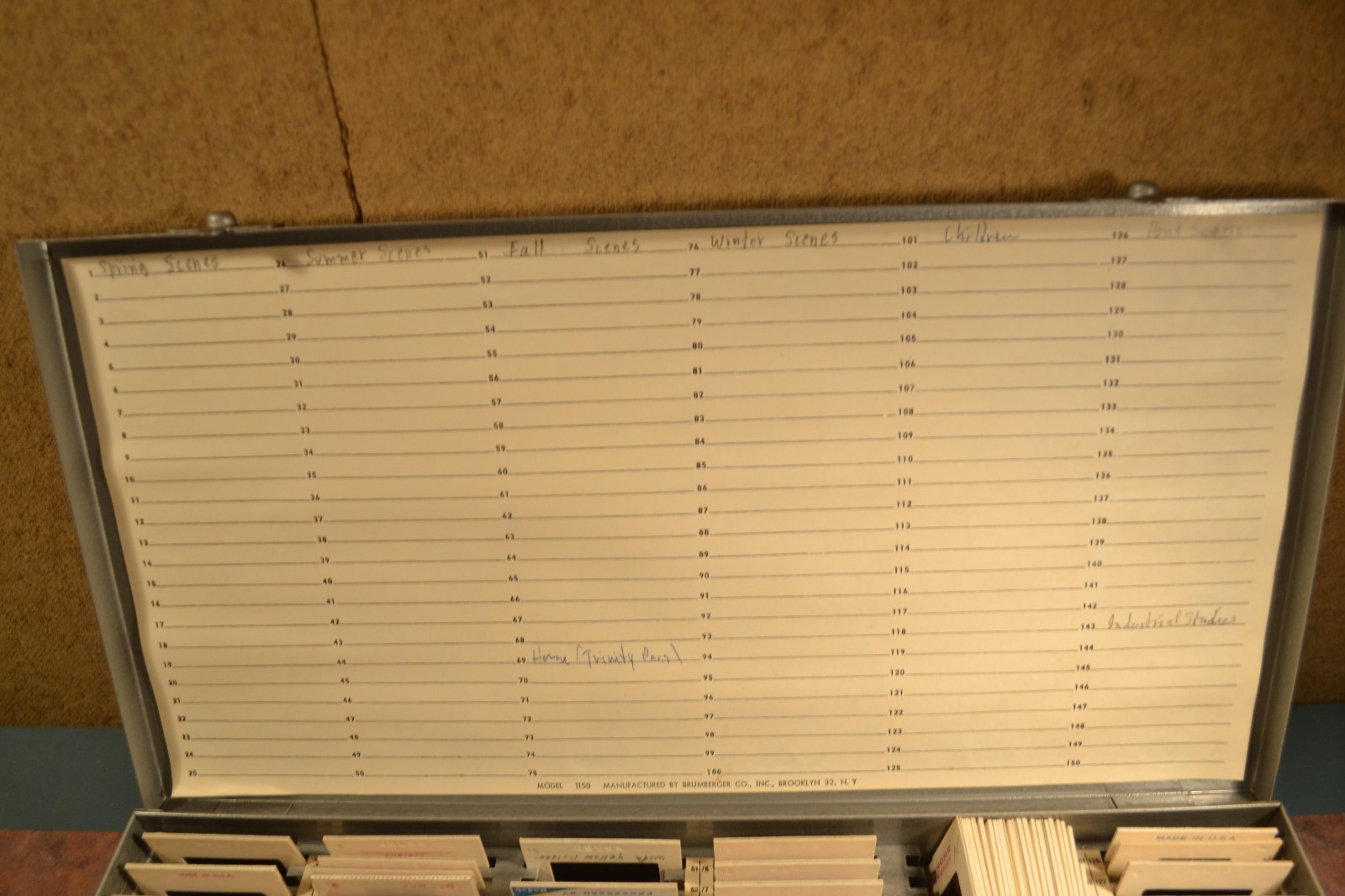 Brumberger 35mm Case With Slides Summer, Spring, Fall & Winters Scenes 1960's