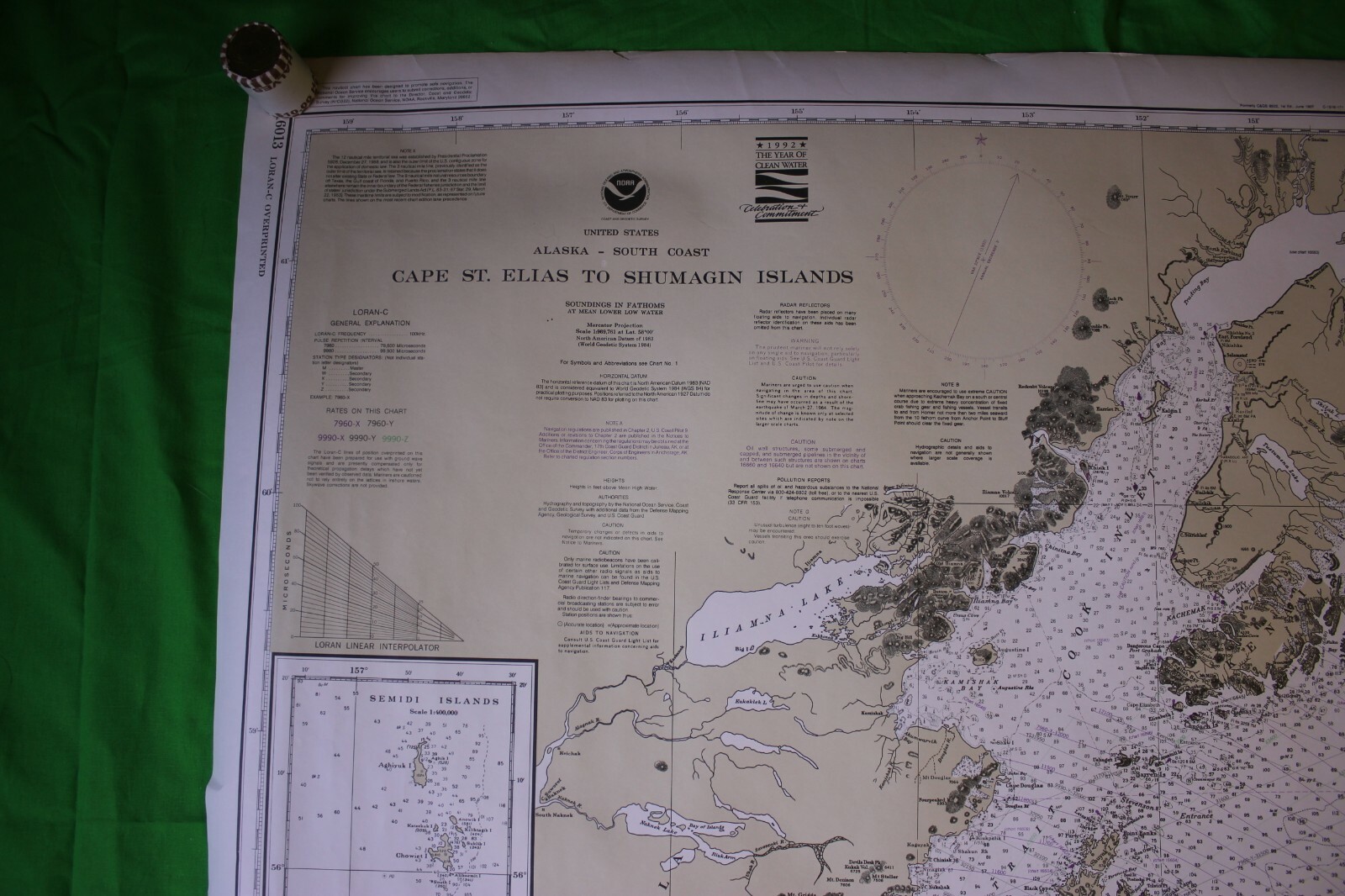 Alaska - Cape St. Ellas / Shumagin 44x36 Vintage 1992 Nautical Chart/Map 2 Sided