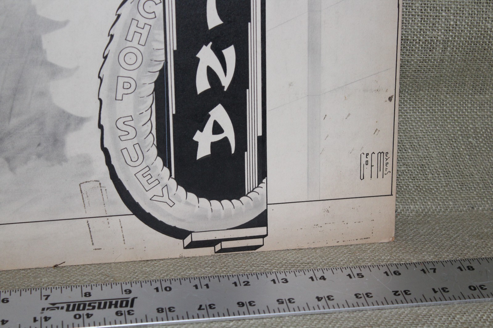 ORIGINAL 1930's OLD CHINA CHOP SUEY DRAGON PORCEALIN NEON SIGN CONCEPT ART