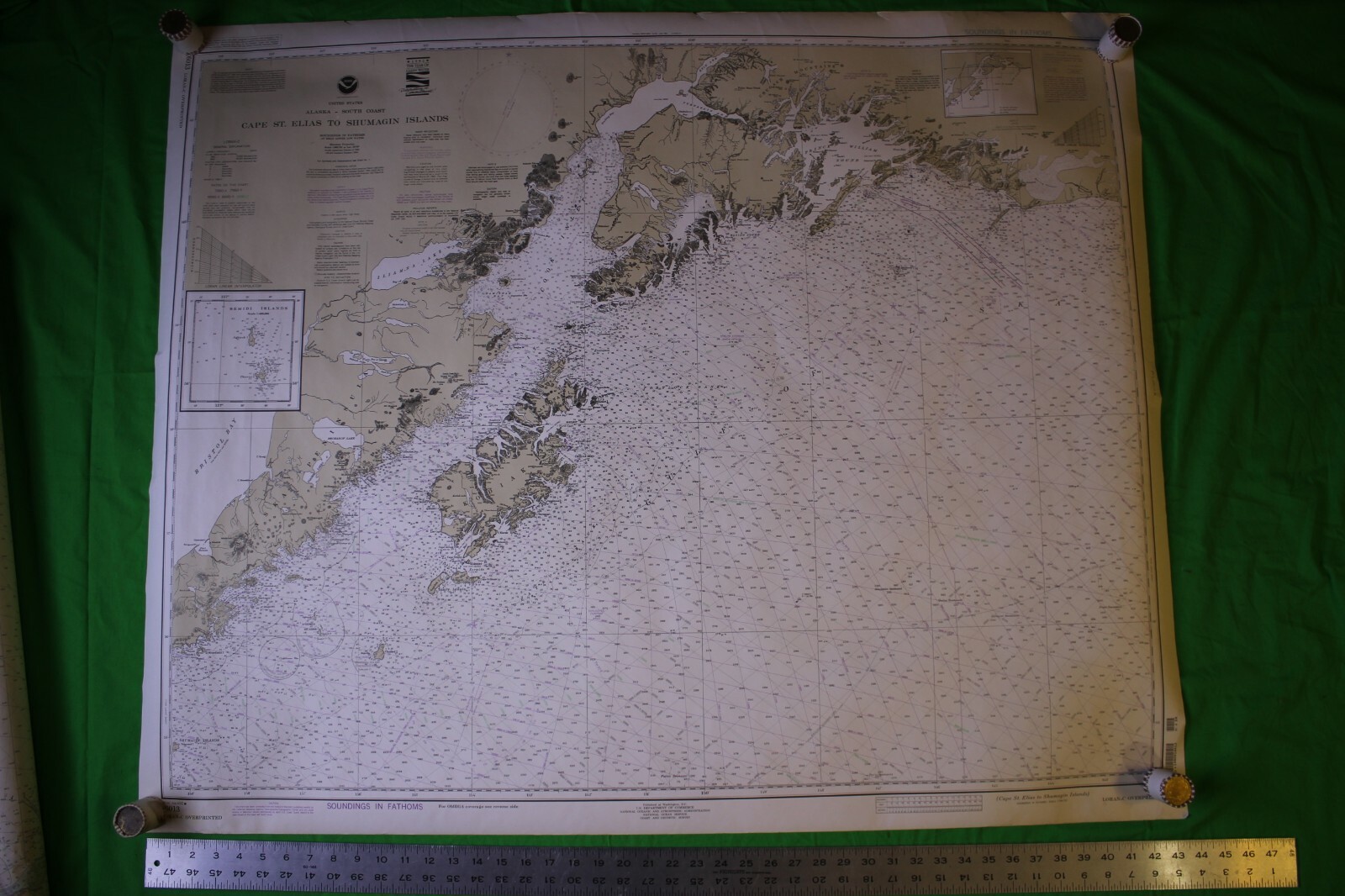 Alaska - Cape St. Ellas / Shumagin 44x36 Vintage 1992 Nautical Chart/Map 2 Sided