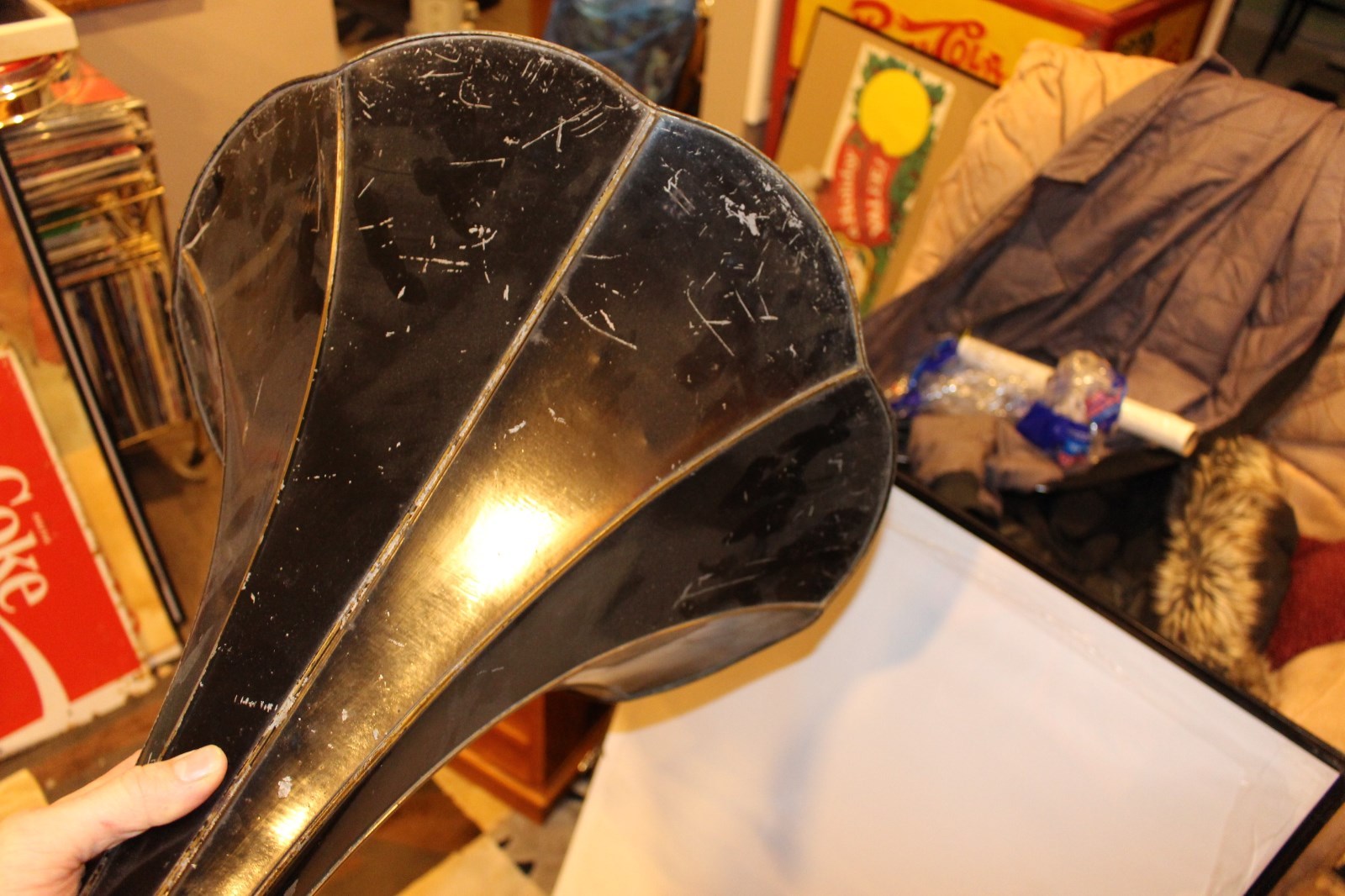 Vintage/Antique Columbia Gramophone Phonograph Metal Horn Home Decor Restoration