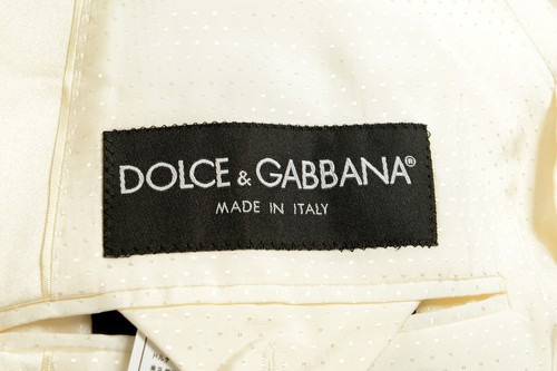 Pre-owned Dolce & Gabbana Men's "martini" Ivory Silk Wool Tuxedo Suit Us 44r It 54r In White