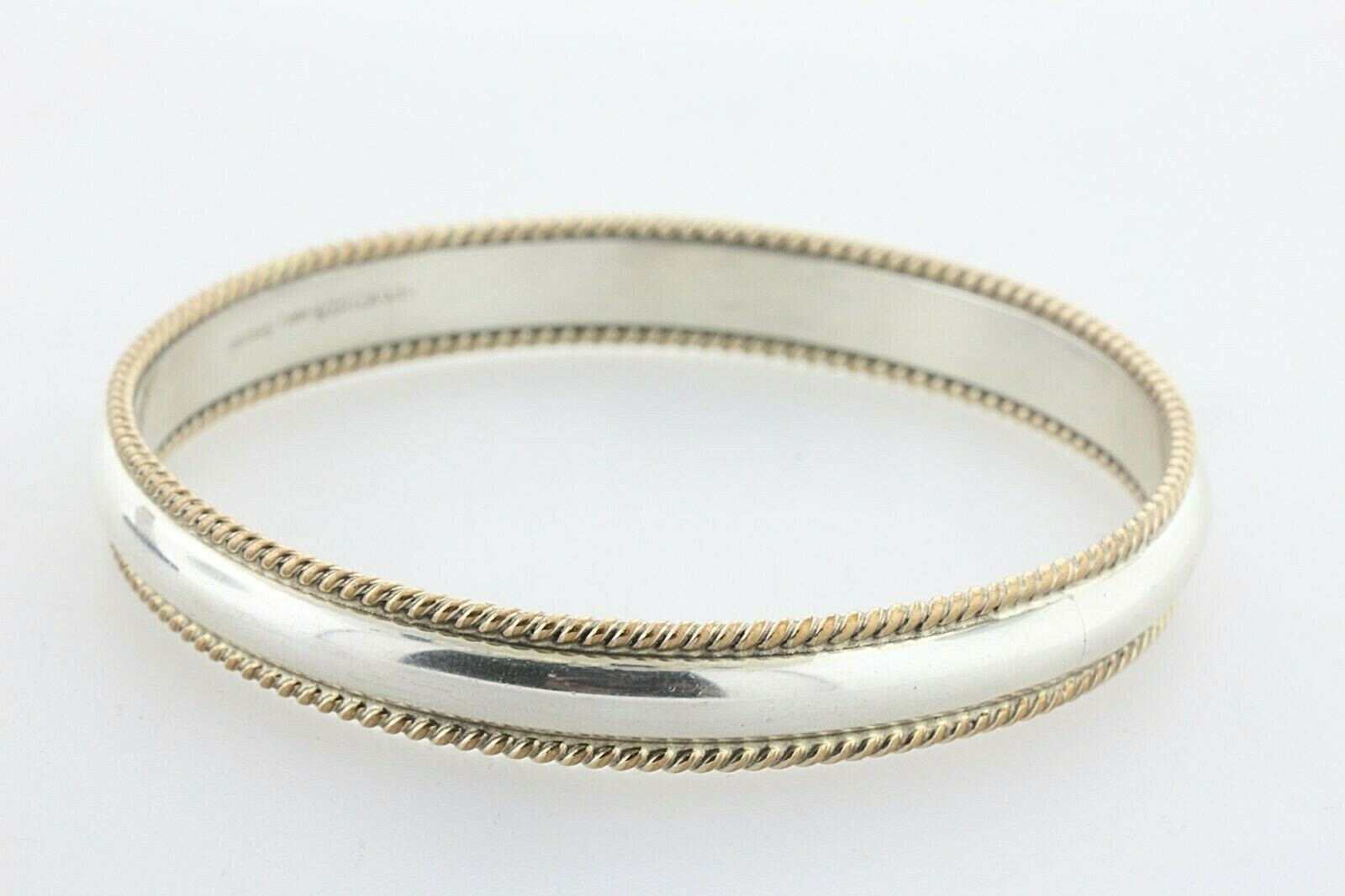 Navajo TAHE Sterling Silver & 12K Gold Rope Border 10mm Wide