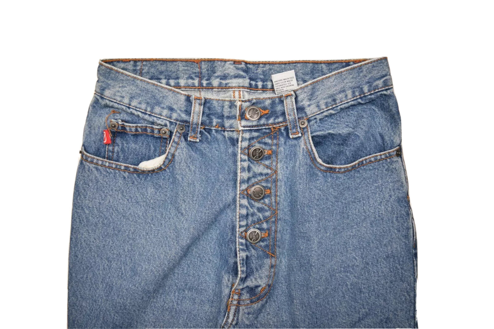 Medium Wash Denim Button Fly 26x27 