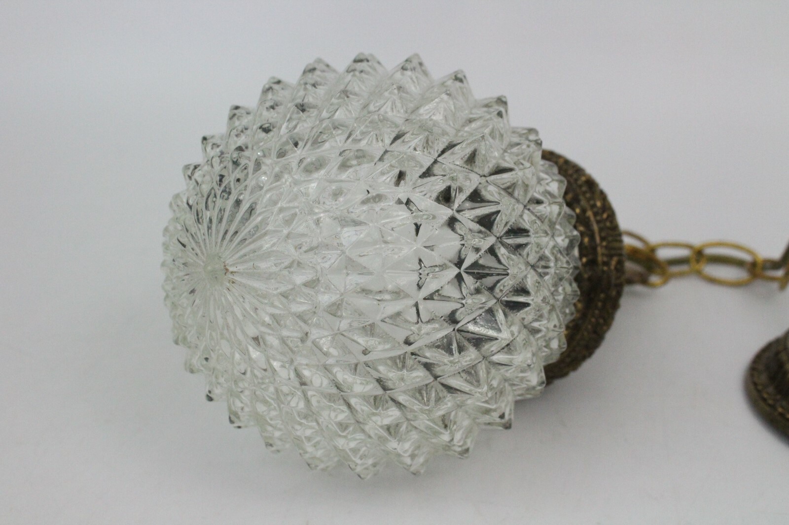 Ornate Vintage Brass Hanging Ceiling Light Pendant Chandelier Fixture 21.5