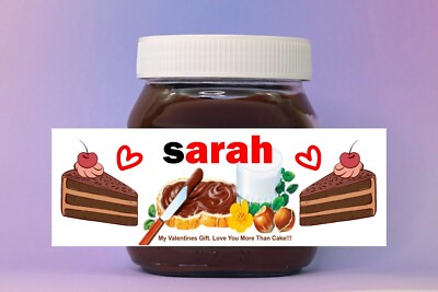 Personalised Spoof Nutella Label/Sticker Love Cake Birthday Gift