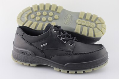 Men's ECCO 'Track 25' Black Leather Moc GTX Boots Size US 9 EUR 43