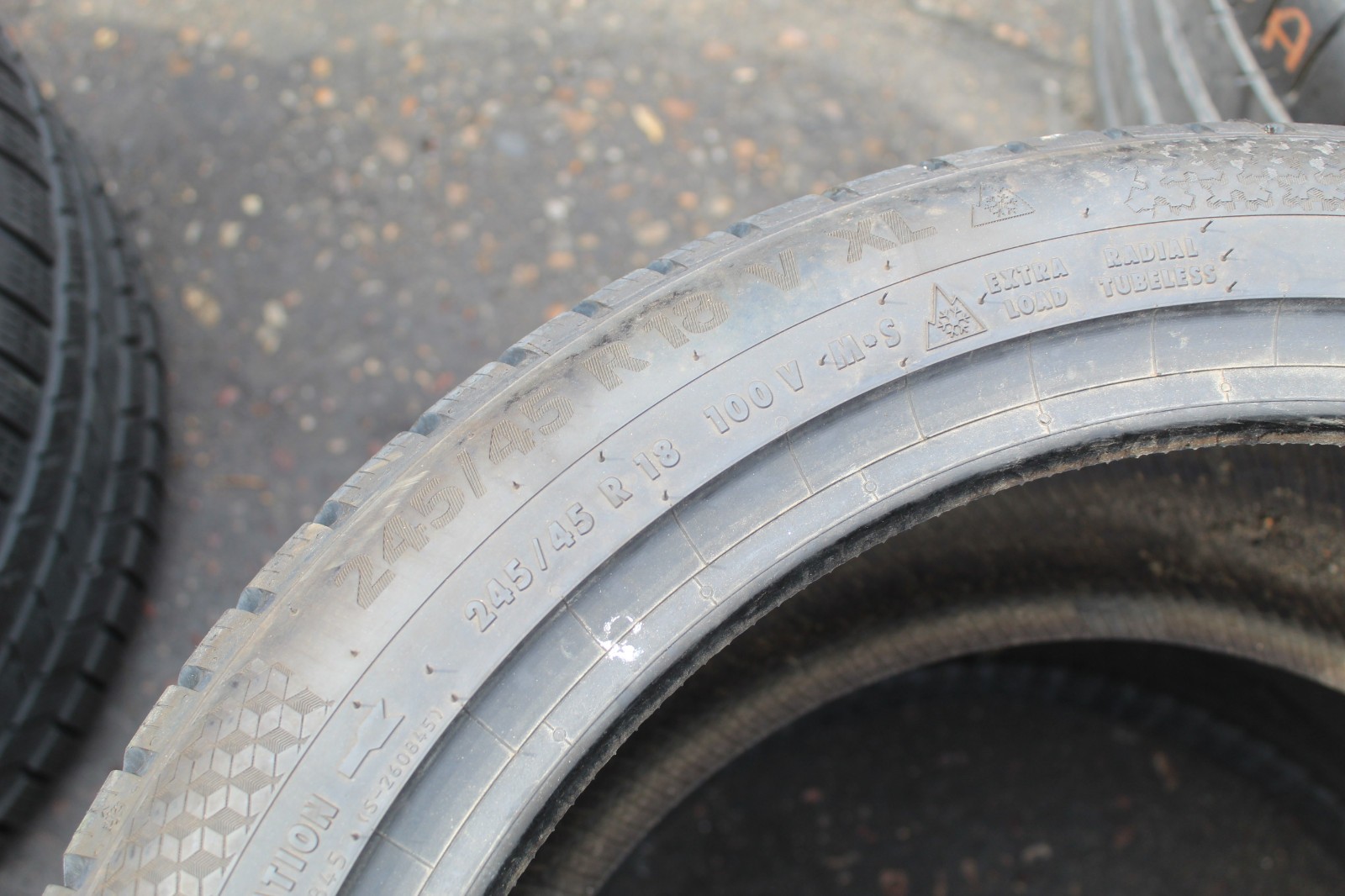 New 245 45 18 Continental, Winter, M+S, XL 100V, x1 Single Tyre (F1_tyres) L3707