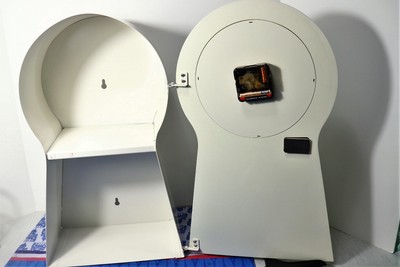 Vintage Big IKEA PS 1995 Keyhole Clock with storage, shelf Thomas Eriksson White