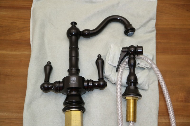 Whitehaus Vintage III Oil Rubbed Bronze Lever Handle Bar Prep Faucet Side Spray