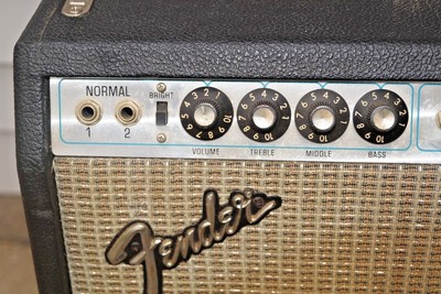 VTG 1970s Fender Twin Reverb Electric Guitar Amp WORKS W/Headset Silverface ORIG