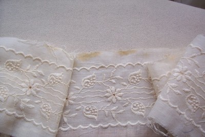 Vtg Cotton Wide Embroidered  Entredeux/Insertion Lace Trim  Antique Doll Sewing