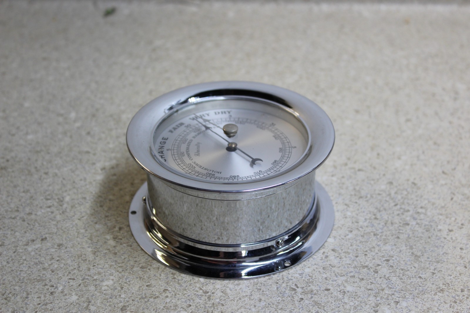 Admiralty Small Chrome Plated Barometer 4 1/4