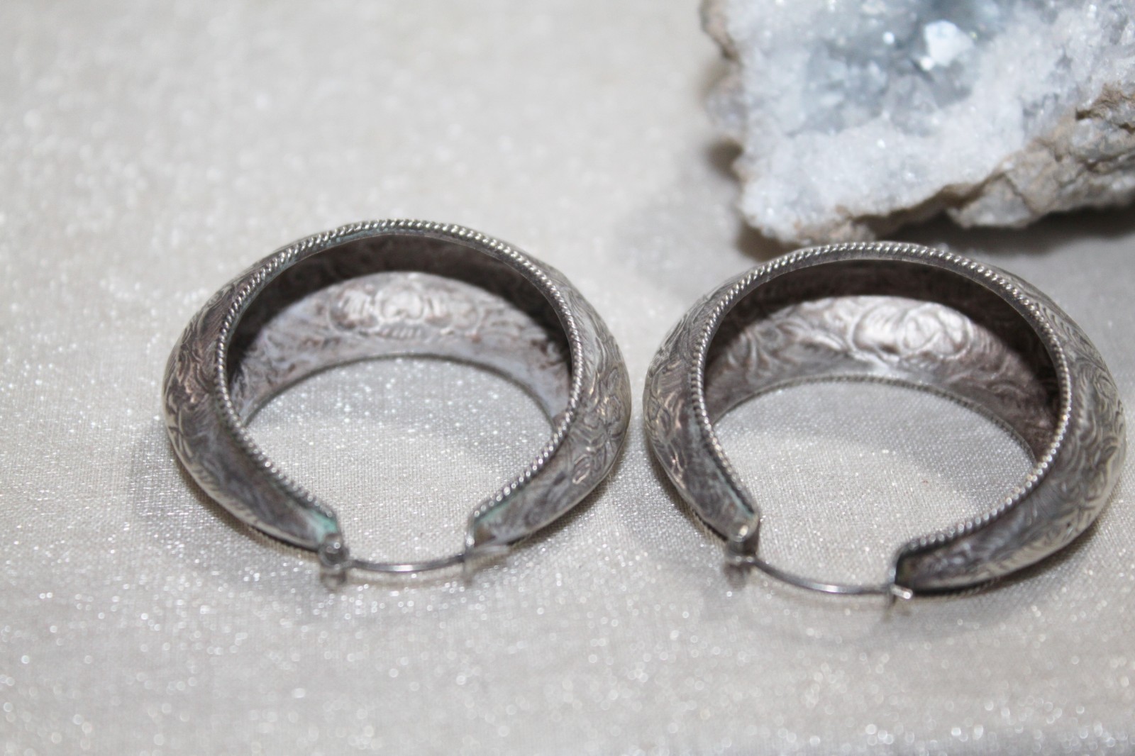 Southwestern VINTAGE Sterling Silver Floral Etched 2