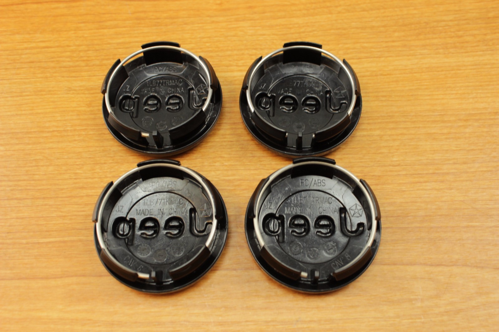 Jeep Patriot Grand Cherokee Wrangler Black Wheel Center Caps Set of 4
