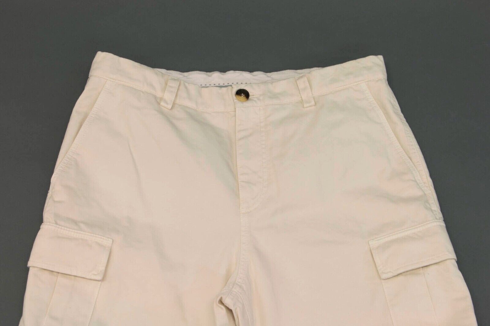 Pre-owned Brunello Cucinelli $1195  Men's "relaxed Fit" Cargo Pants A242 In White