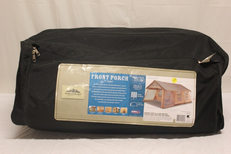 Large 10 Person Family Cabin Tent w/Front Porch, Room Divider