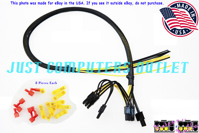   (30+4)'' Mac Pro Pixlas Mod Dual 6+2 PCI-E GPU Power Cable w/Quick Crimp Conn.