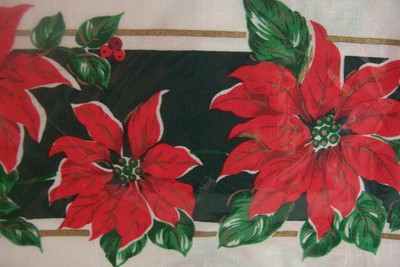 Poinsettia Christmas Tablecloth Sunweave Square 52