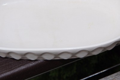 Vintage Red Wing Console Bowl Ivory thumbprint rim marked 835