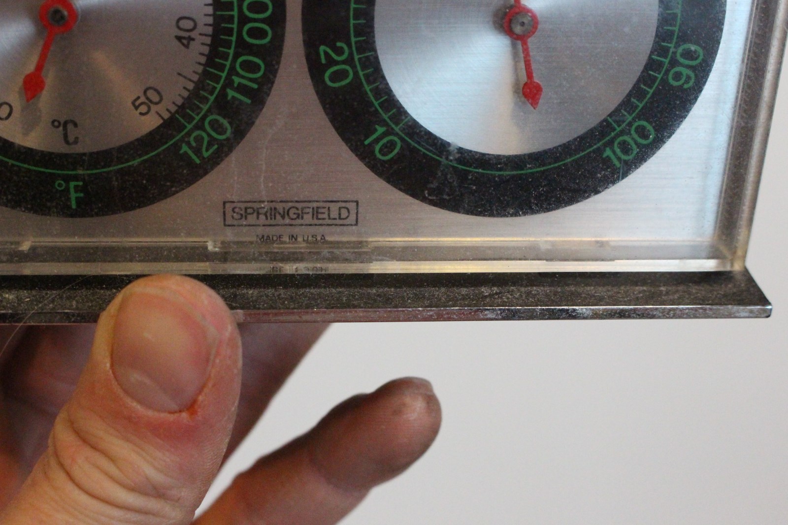 Vintage Springfield Temperature Humidity Weather station Wall or Desk USA NICE