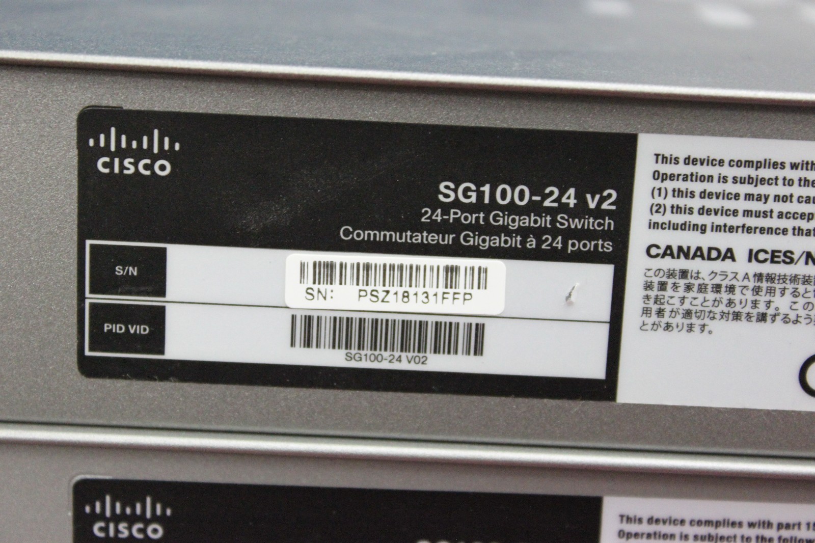 Cisco SG100-24 24-Port Gigabit Switch with 2 Combo Mini-GBIC Ports HSS
